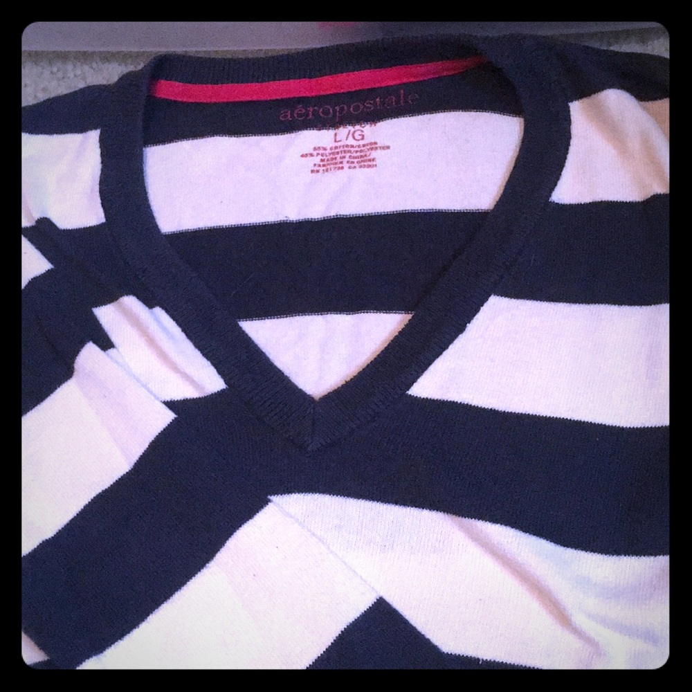 Aeropostale  blue and white striped sweater